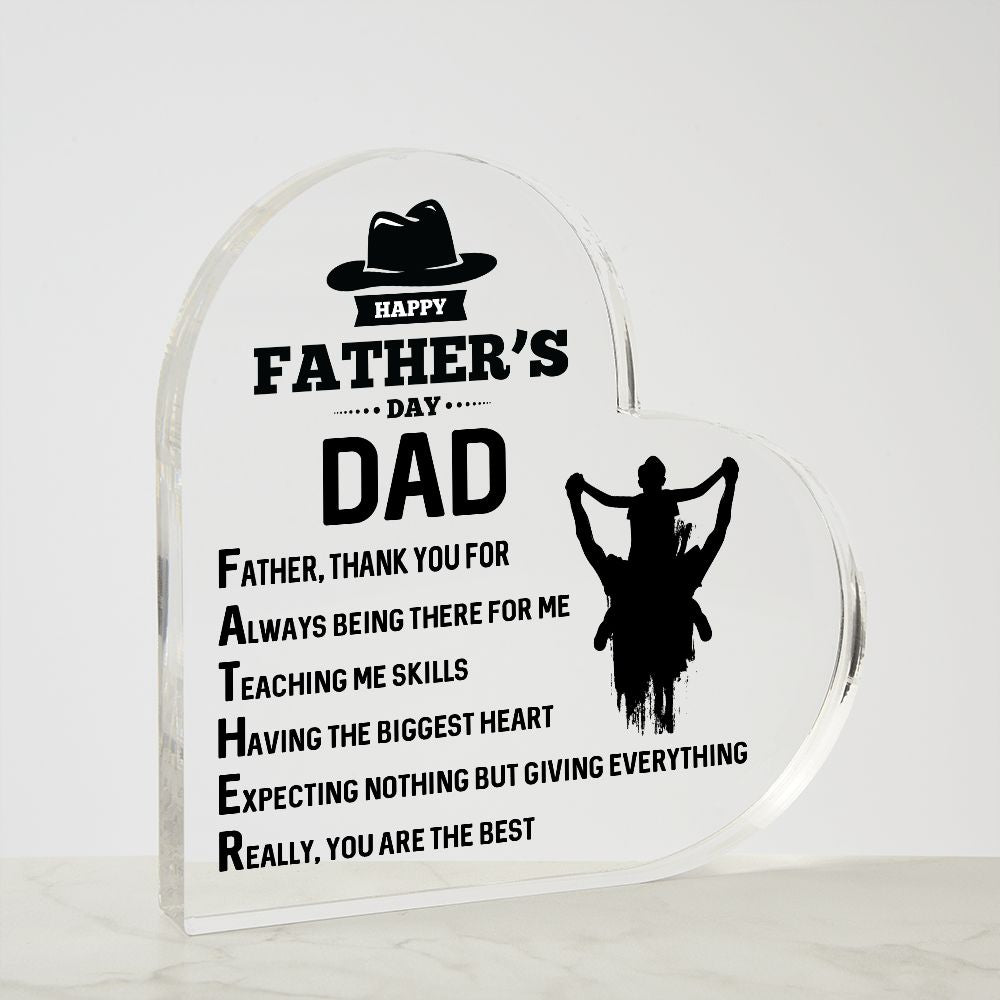 Father-Acrylic Heart Plaque