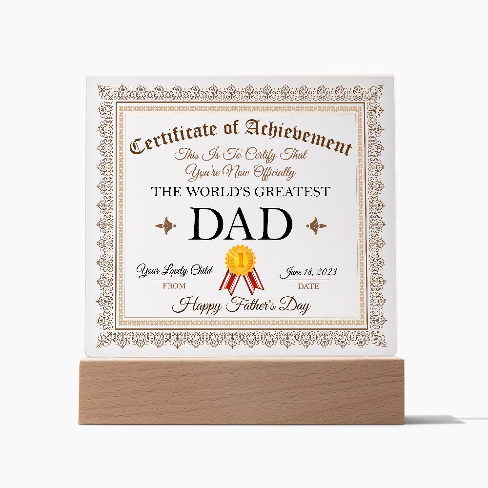 Father-Acrylic Square Plaque Happy Father's Day