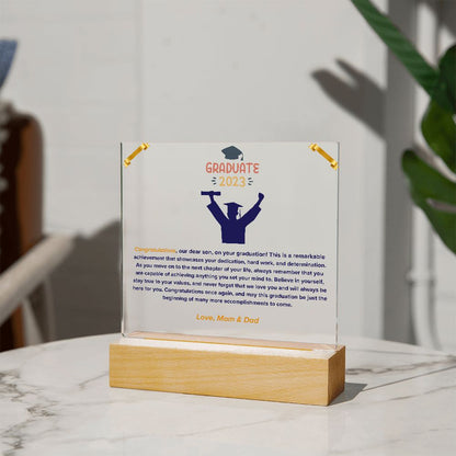 Graduation Boy-Acrylic Square Plaque (from Mom & Dad)