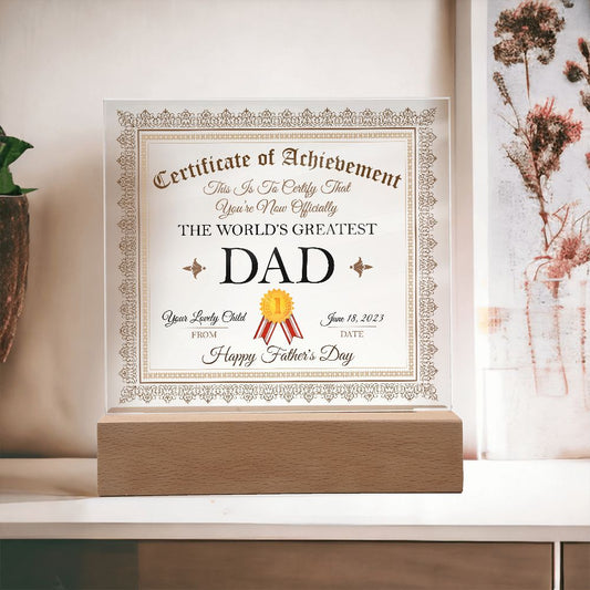 Father-Acrylic Square Plaque Happy Father's Day