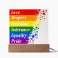 LGTBQ-Acrylic Square Plaque Pride