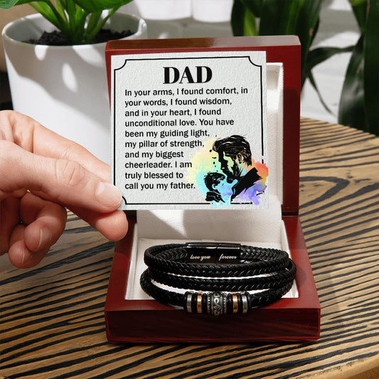 Father-Men's Bracelet with Message Card