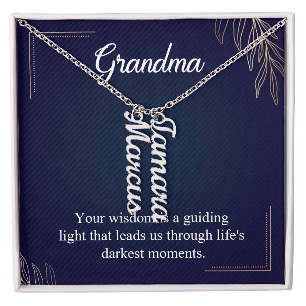 Grandmother-Muti name Vertical Necklace