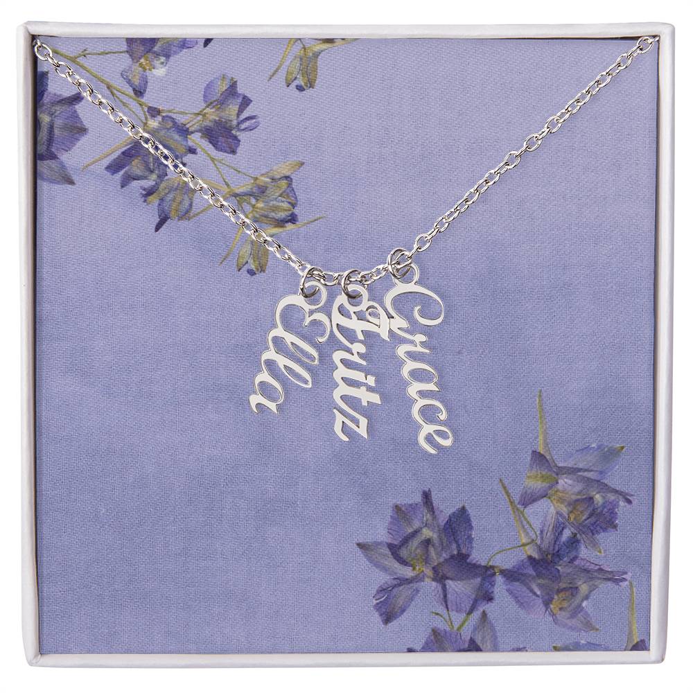 Personalized Multi-name Vertical Necklace