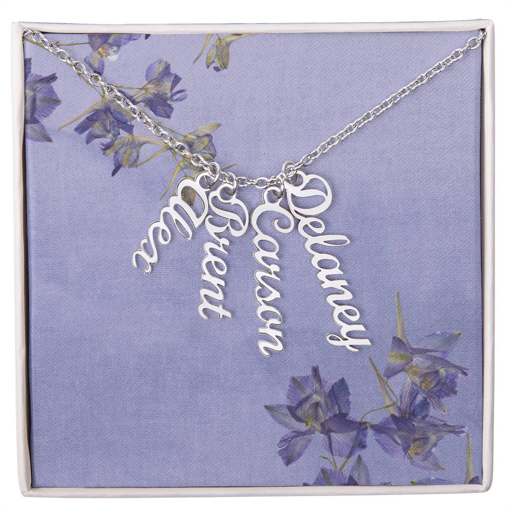 Personalized Multi-name Vertical Necklace