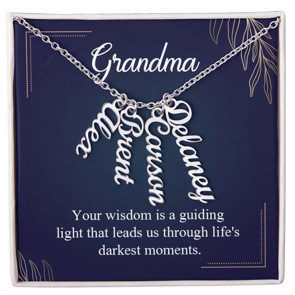 Grandmother-Muti name Vertical Necklace