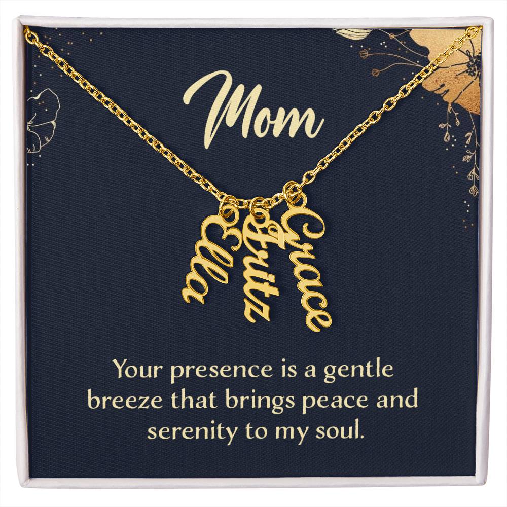 Mom-Customized Multi-name Vertical Necklace