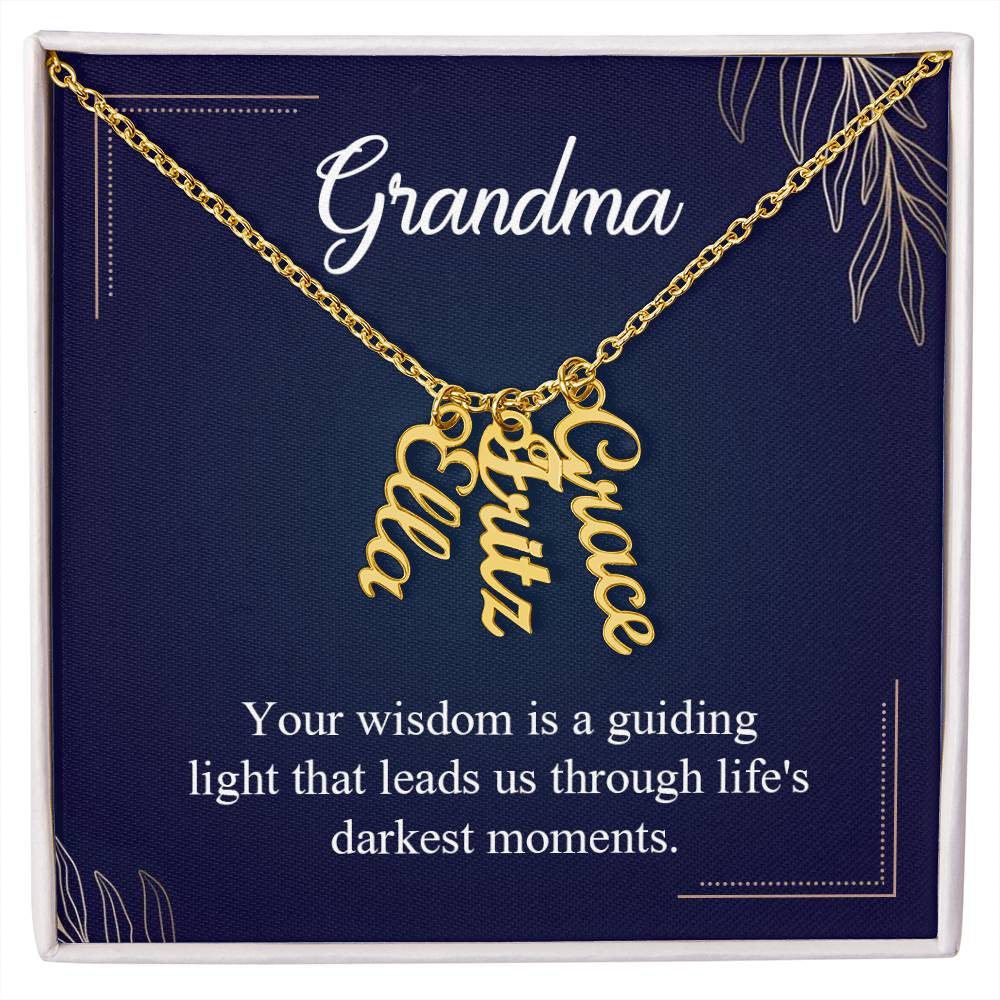 Grandmother-Muti name Vertical Necklace