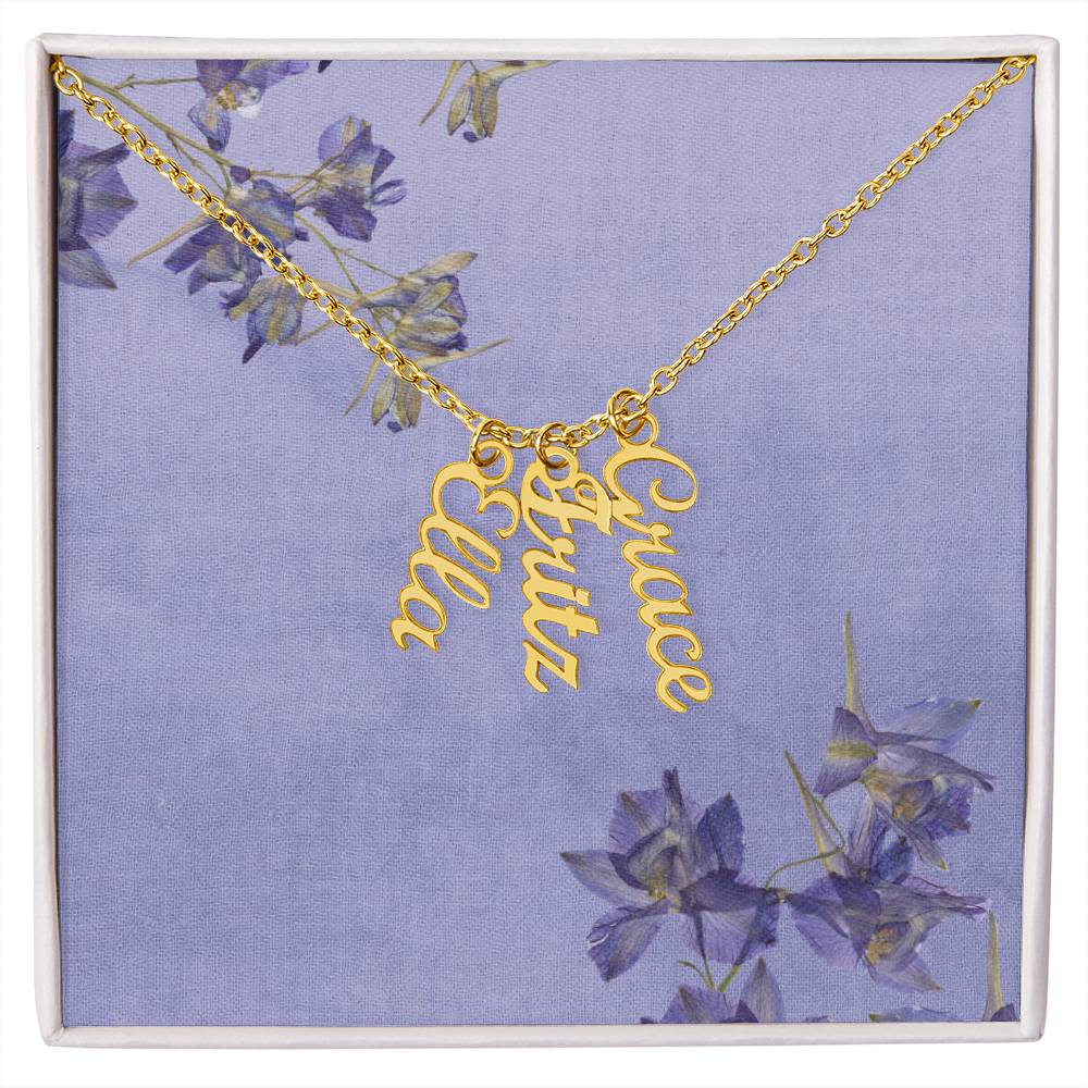 Personalized Multi-name Vertical Necklace