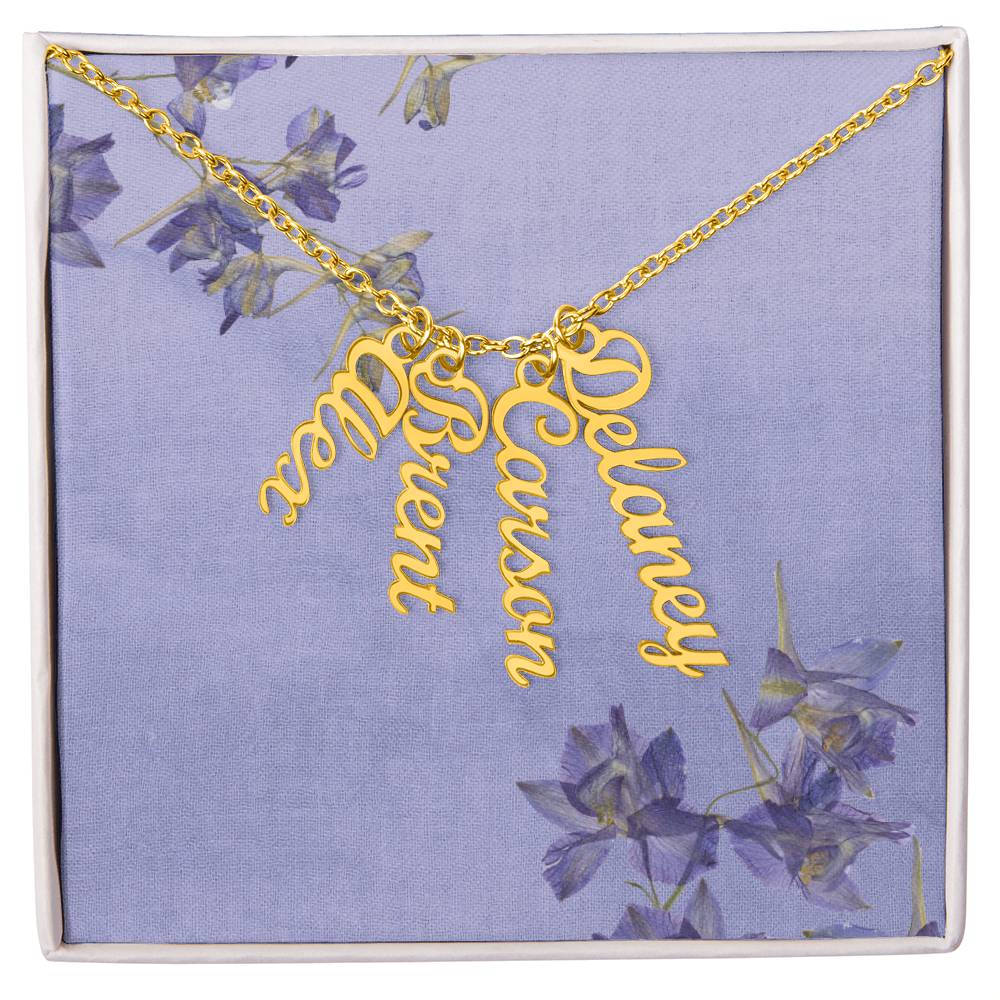 Personalized Multi-name Vertical Necklace