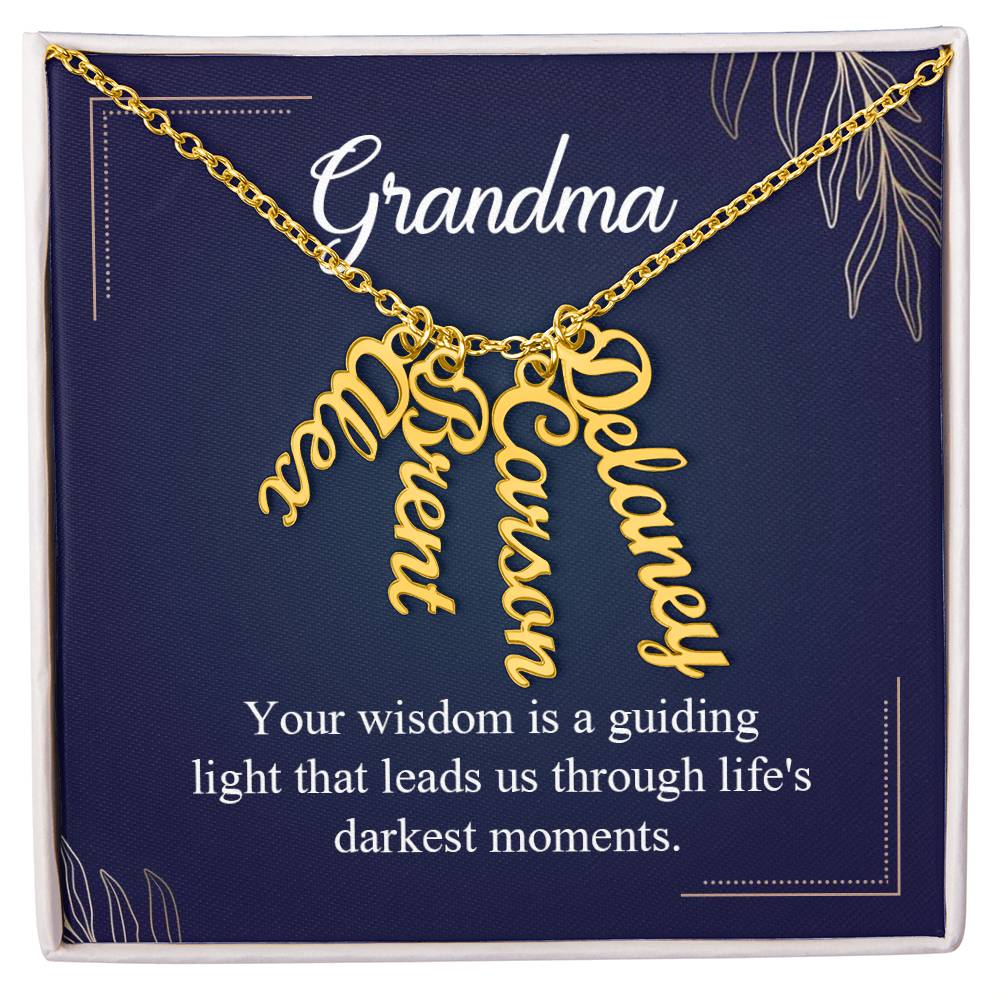 Grandmother-Muti name Vertical Necklace