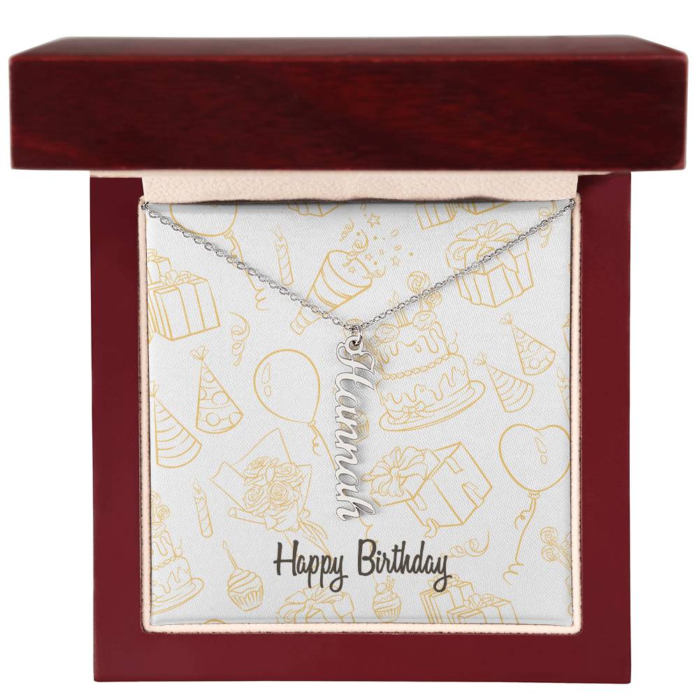 Birthday-Multi name Vertical Necklace