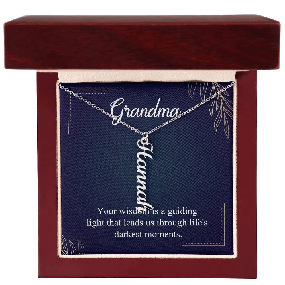 Grandmother-Muti name Vertical Necklace