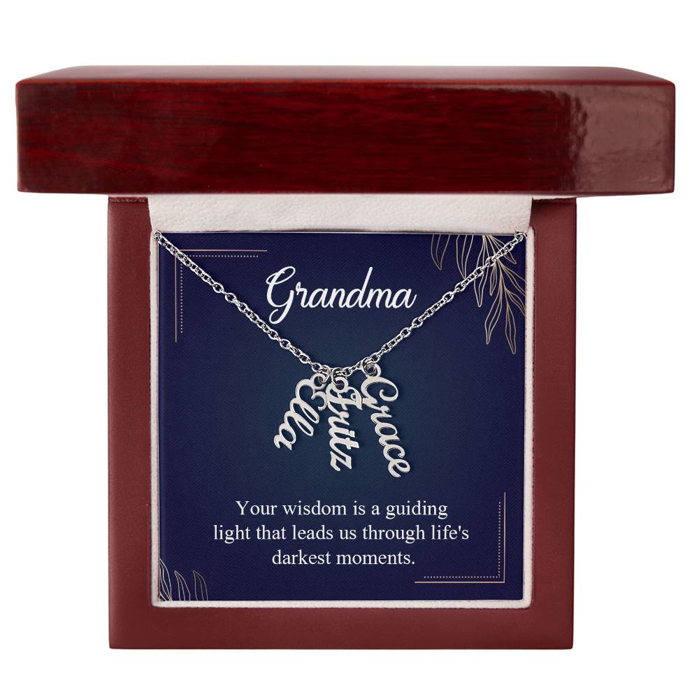 Grandmother-Muti name Vertical Necklace