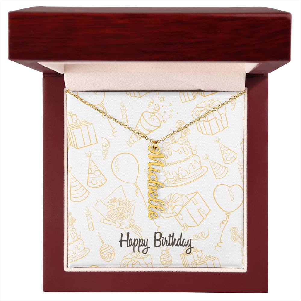 Birthday-Multi name Vertical Necklace