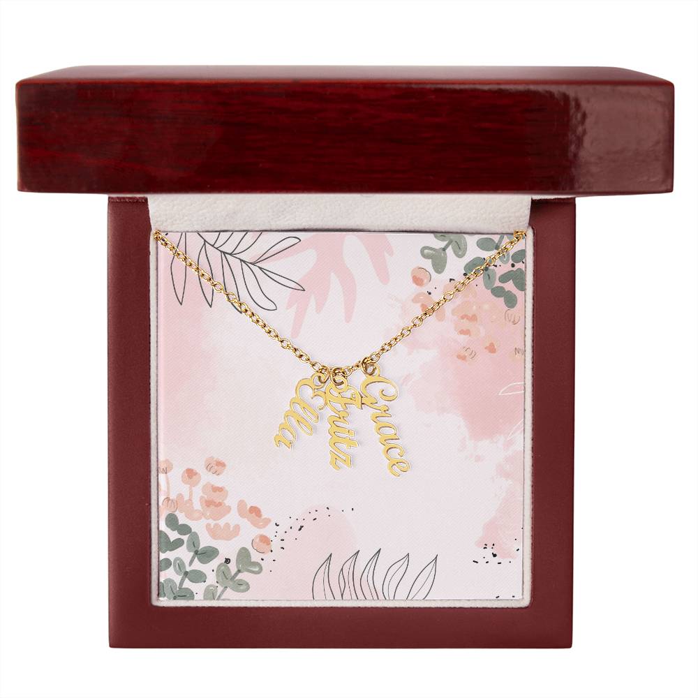 Personalized Multi-name Vertical Necklace