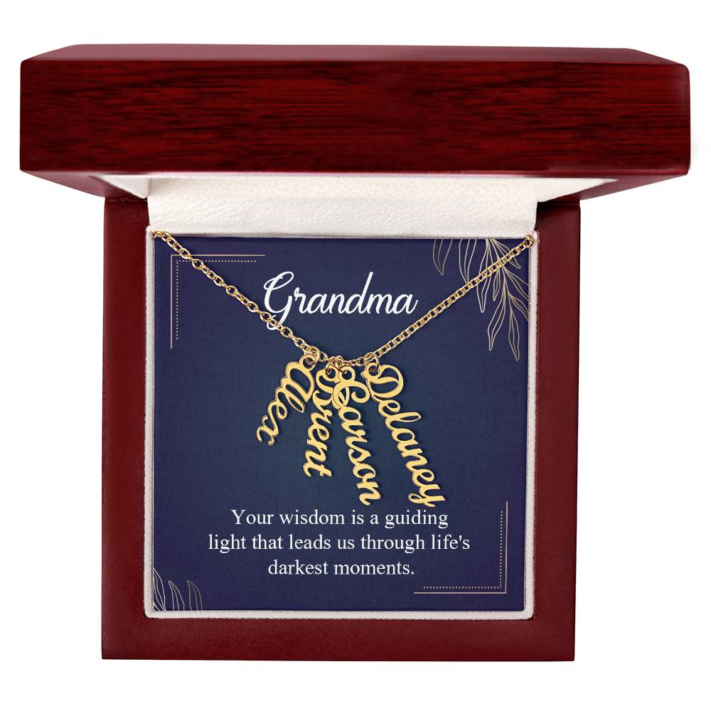 Grandmother-Muti name Vertical Necklace