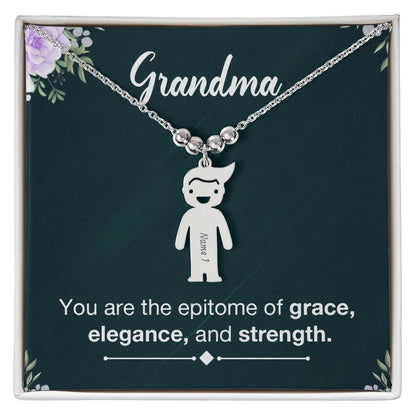 Grandmother-Customized Name Kids Necklace