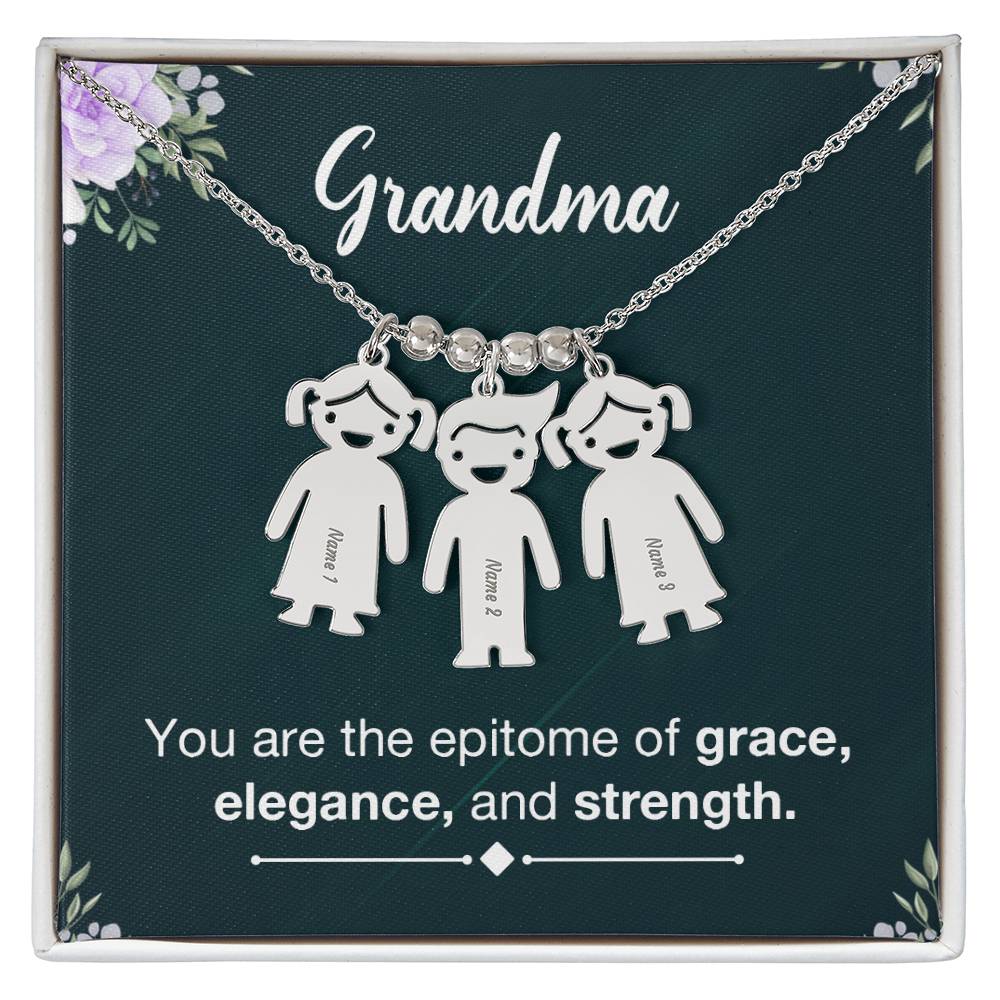 Grandmother-Customized Name Kids Necklace