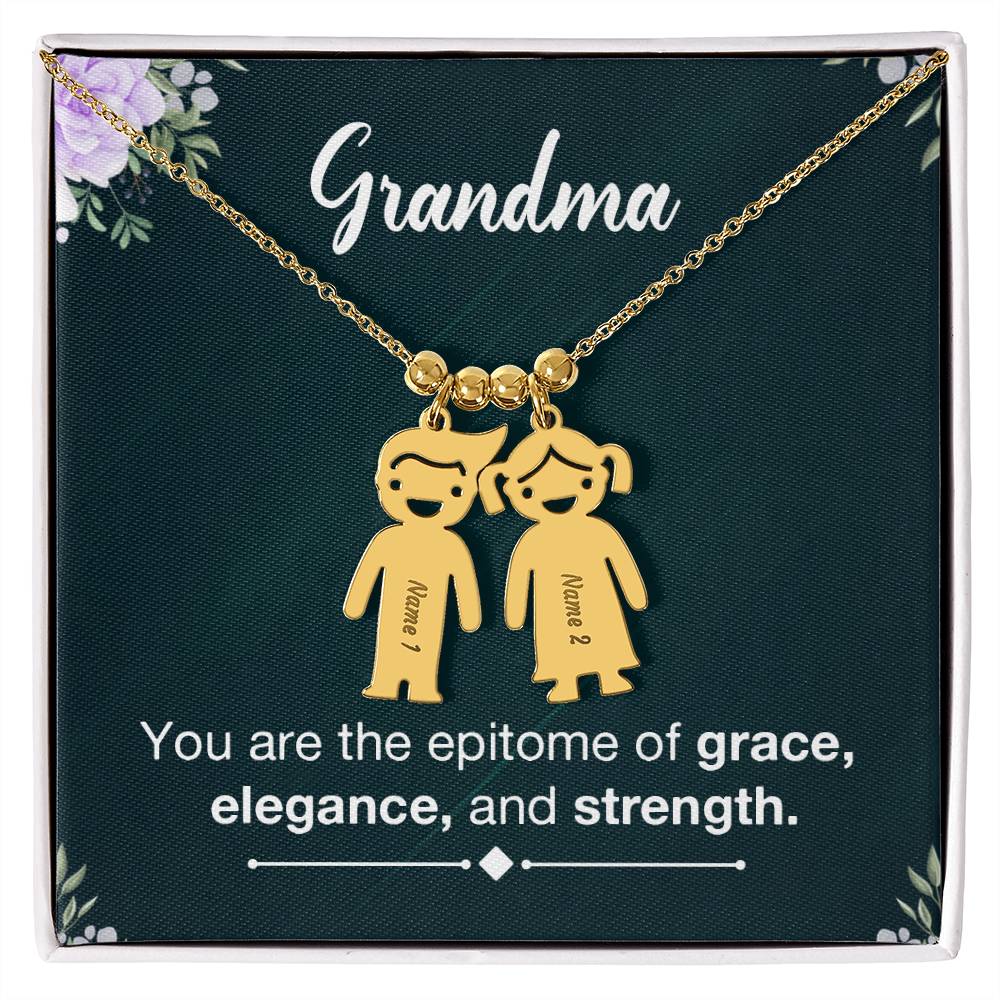 Grandmother-Customized Name Kids Necklace