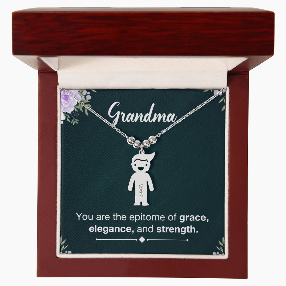 Grandmother-Customized Name Kids Necklace