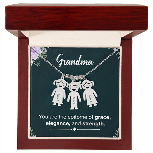 Grandmother-Customized Name Kids Necklace