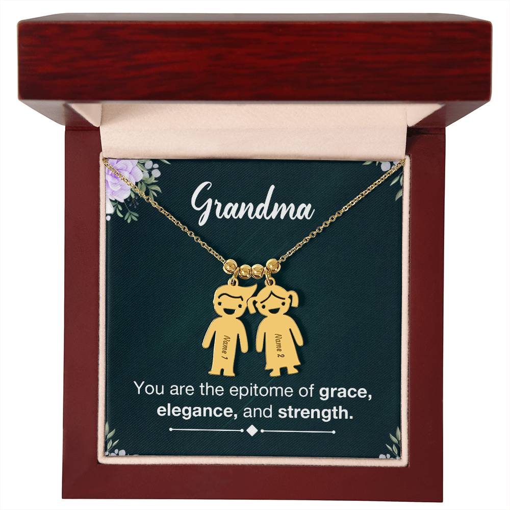 Grandmother-Customized Name Kids Necklace