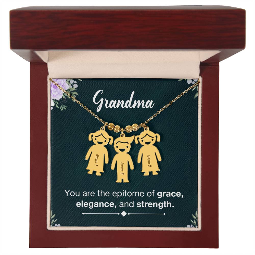 Grandmother-Customized Name Kids Necklace