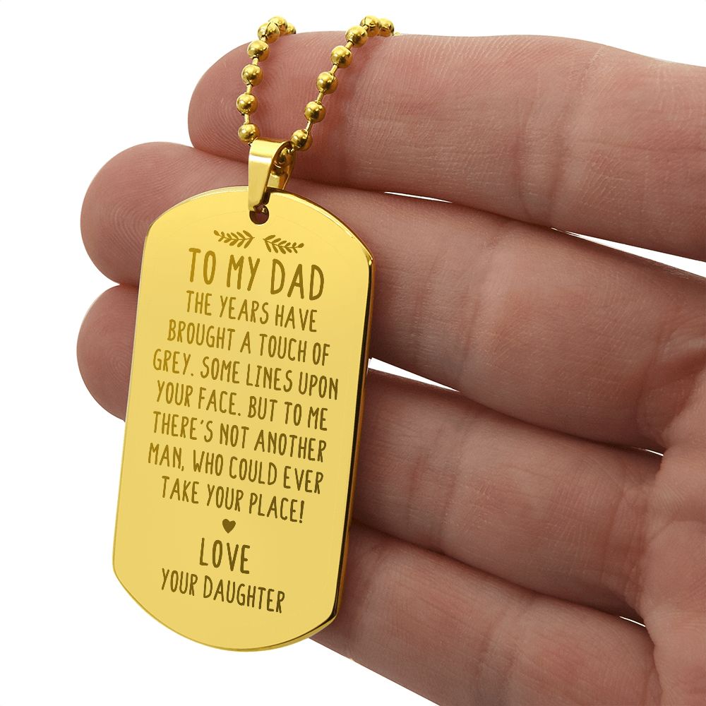 Father-Engraved Dog Tag Necklace customized on the back