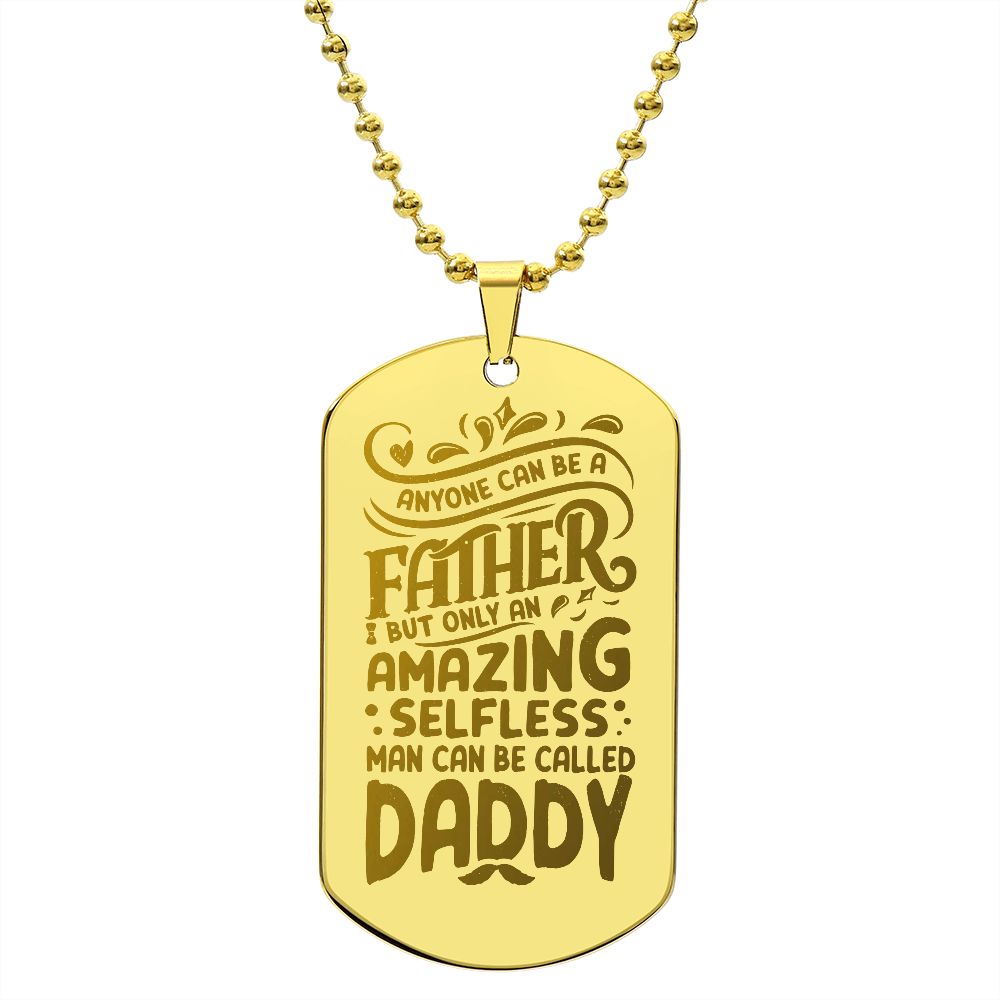 Father-Engraved Dog Tag Necklace customized engraving on the back