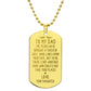 Father-Engraved Dog Tag Necklace customized on the back