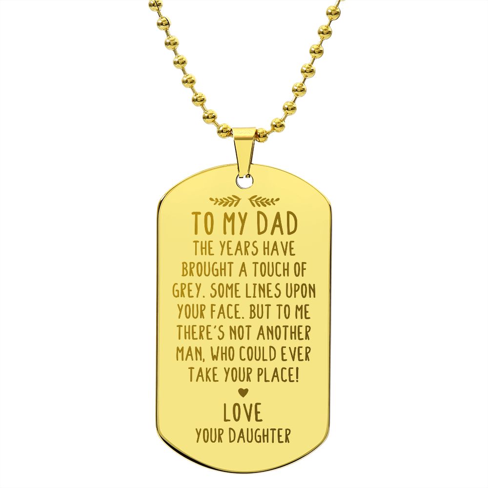 Father-Engraved Dog Tag Necklace customized on the back