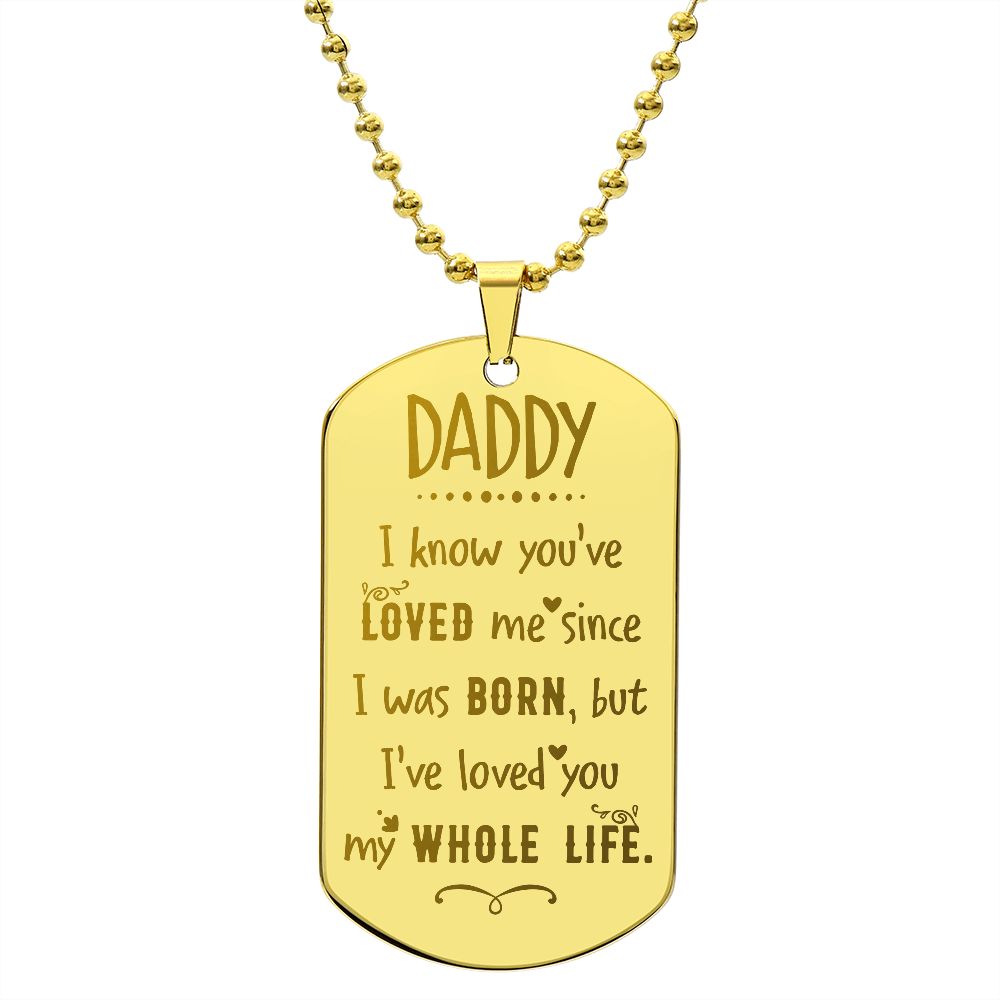 Father-Engraved Dog Tag Necklace customized on the back