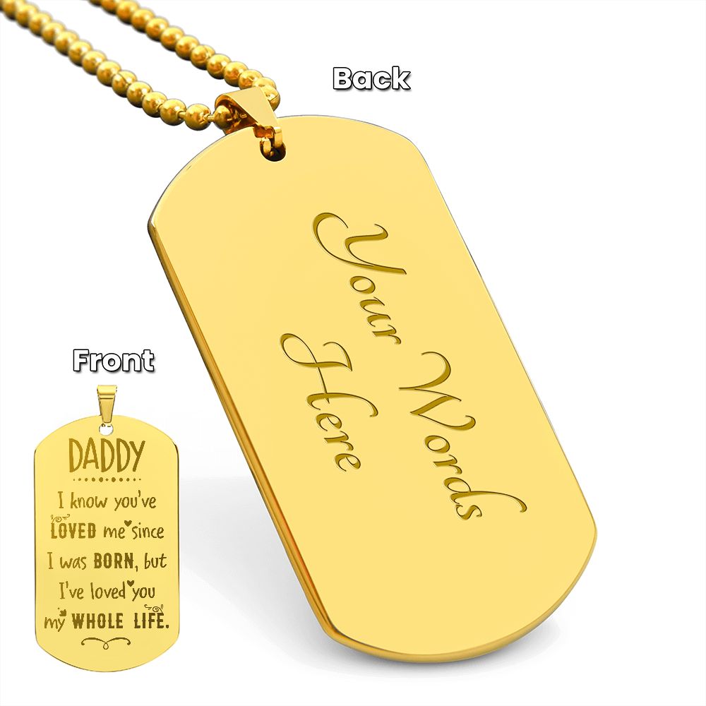 Father-Engraved Dog Tag Necklace customized on the back