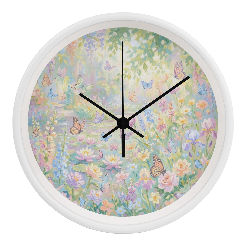 Floral Wall Clock 10"