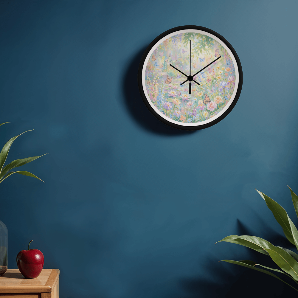 Floral Wall Clock 10"