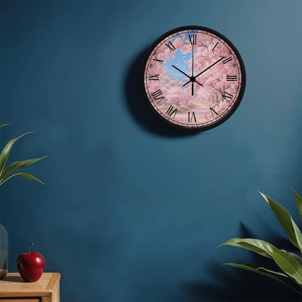 Cherry Blossom Wall Clock 10"