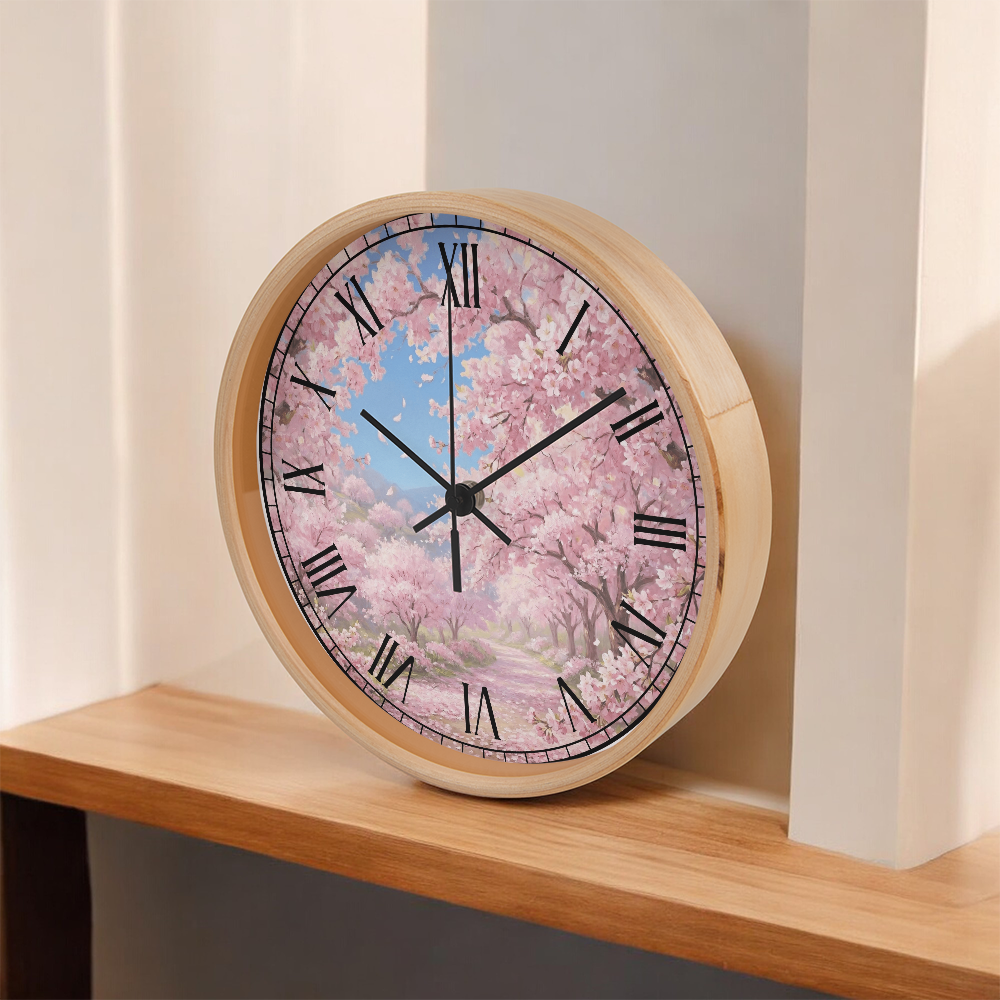 Cherry Blossom Wall Clock 10"