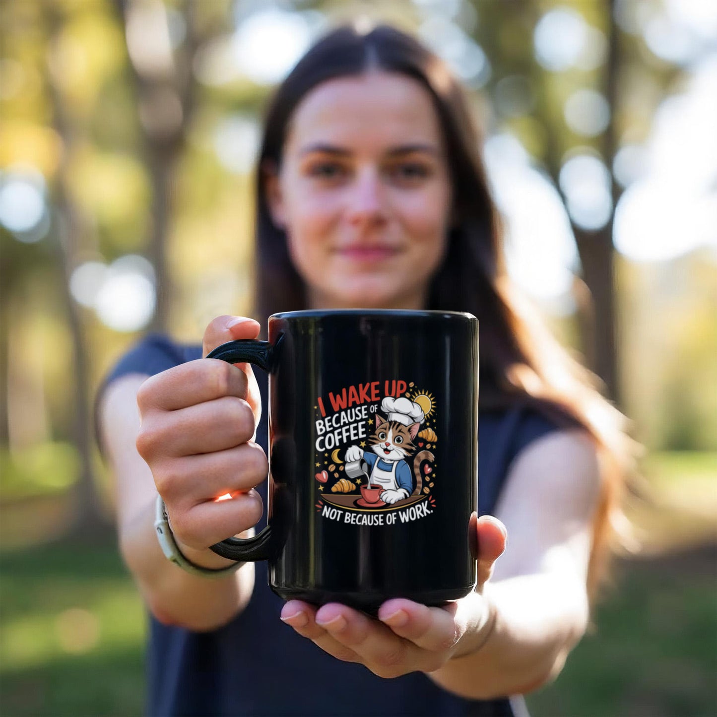 Ceramic Mug Wake Up Cat