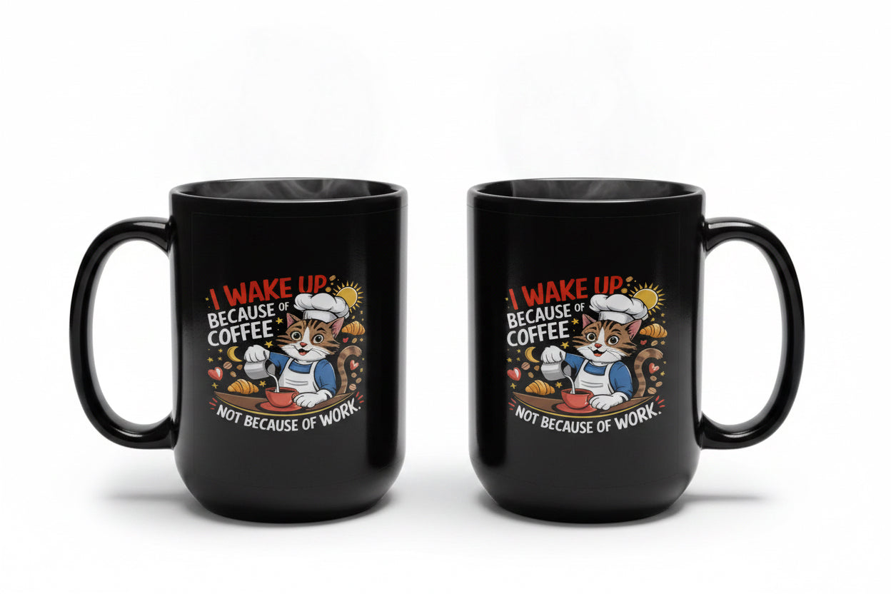 Ceramic Mug Wake Up Cat