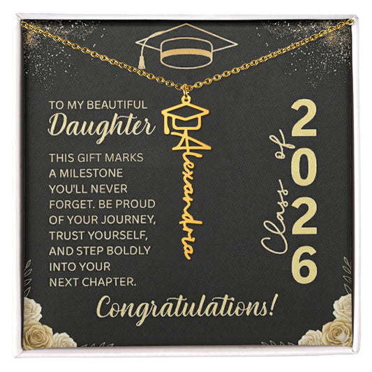 Personalized Graduation Cap Name Necklace