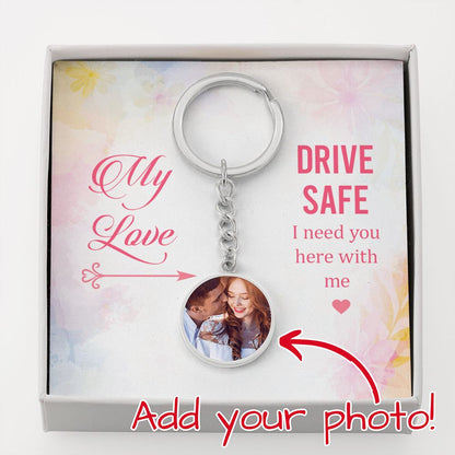 My Love-Customized Photo Keychain with Message Card