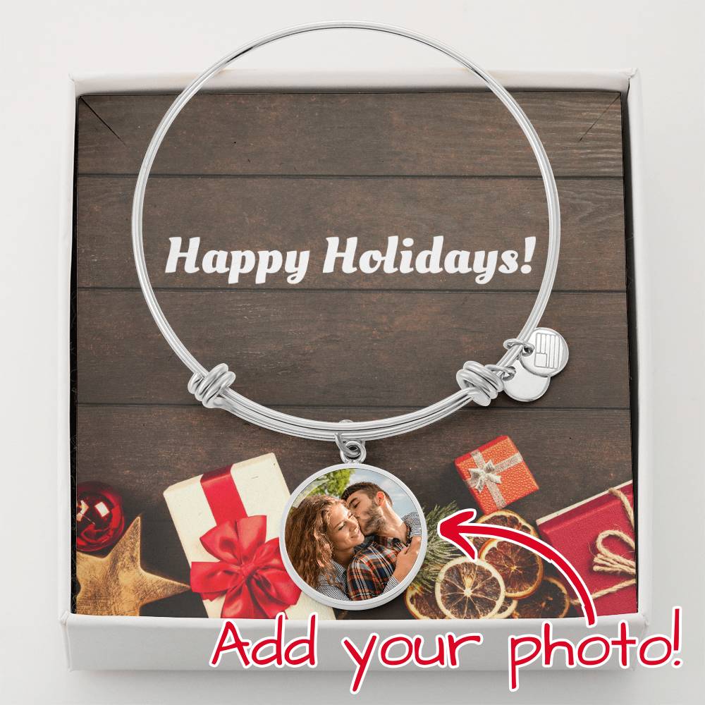 Customized Circle Bangle-Happy Holidays!