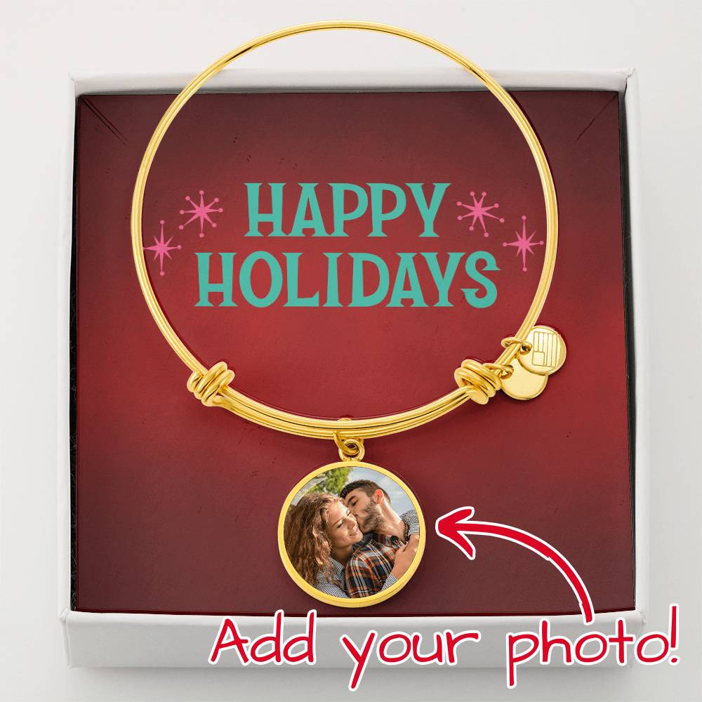 Customized Circle Bangle-Happy Holidays