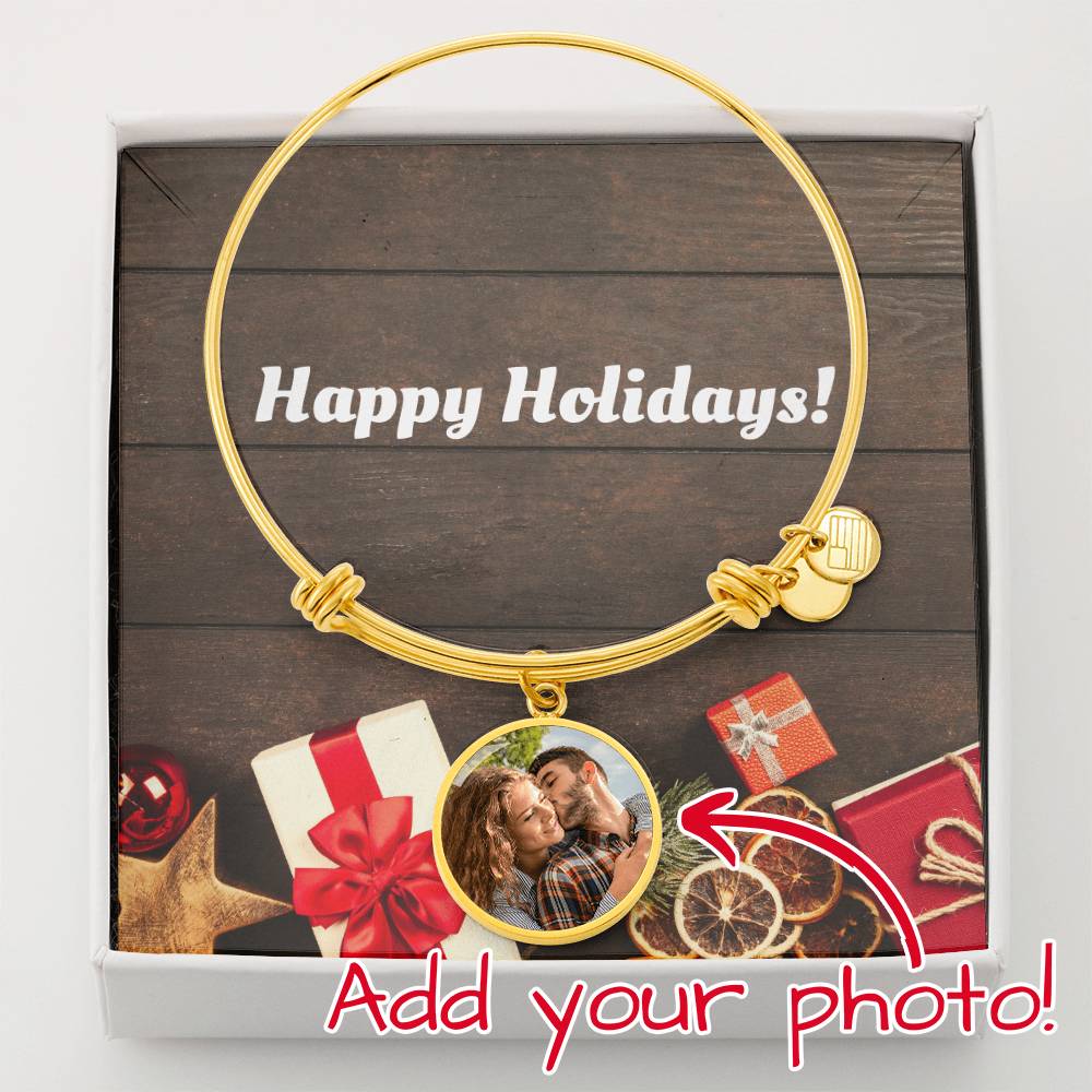 Customized Circle Bangle-Happy Holidays!