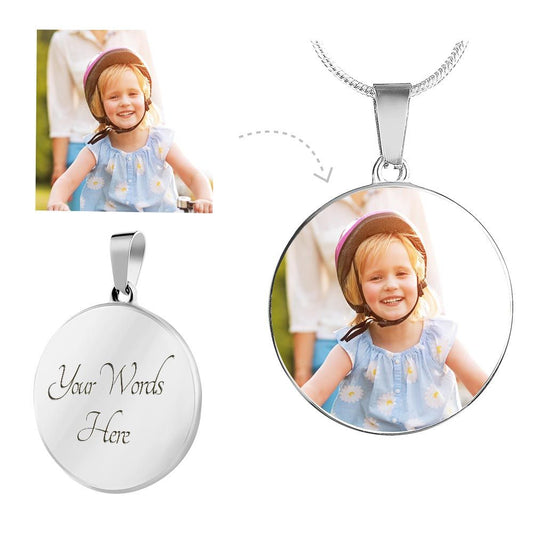 Mother-Customized Circle Pendant (Upload your picture)