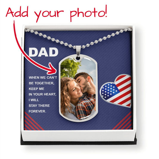 Military Dad-Customized Dog Tag with Message Card