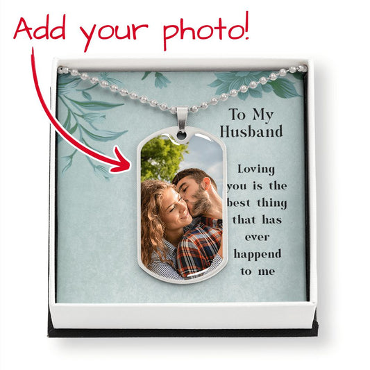 Husband-Customized Dog Tag with Message Card