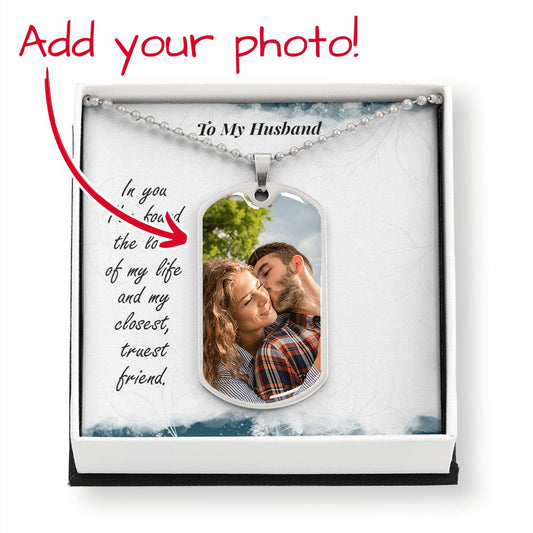 Husband-Customized Dog Tag with Message Card