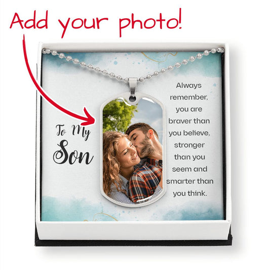 Son-Customized Dog Tag with Message Card